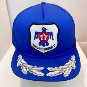 Vintage USA Thunderbirds Blue Embroidered Trucker Hat Rare Collectible